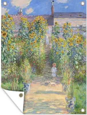 Obrázek produktu pro MuchoWow® Zahradní plakáty - Umělcova zahrada ve Vetheuil - obraz Clauda Moneta - 80x60 cm - Zahradní dekorace