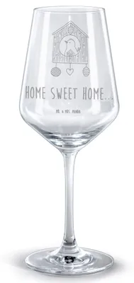 Produktbild von Mr. & Mrs. Panda Bordeauxglas Vogelhaus Home - Transparent - Geschenk, Weinglas, Vogel, graviert, Lustige Sprüche, Kelch, Rotwein Glas, Sweet, Umzug, Haus, für