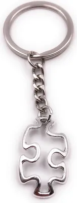 Immagine prodotto di Onwomania portachiavi puzzle pezzo di puzzle cava puzzle d'argento ciondolo portachiavi