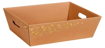Produktbild von 10 Stück großer Präsentkorb "Sternenregen natur", Weihnachtskorb, Geschenkkorb