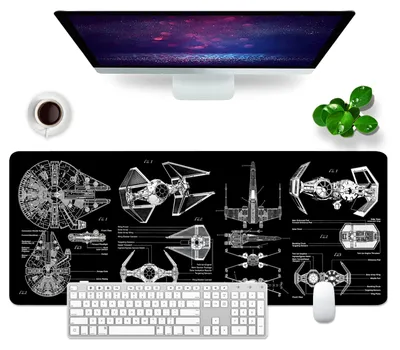 Productafbeelding van Zwart gaming muismat, grote muismat 80x30cm, XL muismat, ondergrond voor gaming-pc, toetsenbordmat (muismat -6)
