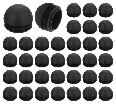 36 Kunststoffkappen, rund, für Rohre ID 26-30 mm, schwarz