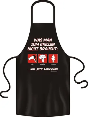 Produktbild von Grillschürze, Kochschürze, Küchenschürze, Was man zum Grillen nicht braucht, Rahmenlos® 2962