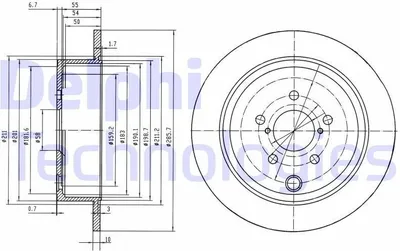 Produktbild von 2x DELPHI Bremsscheibe BG4158 für SUBARU FORESTER (SG) FORESTER (SH) BRZ Coupe