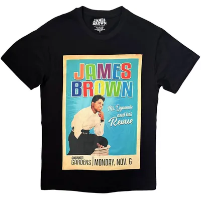 Obrázok produktu pre Tričko s potlačou "Mr Dynamite" od Jamesa Browna, uni, pre pánov/dámy, model RO17334 (XXL), čierna farba