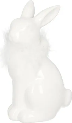 Image de Lot de 4 figurines en céramique « Lapin » 9 x 7 x 13 cm, blanc