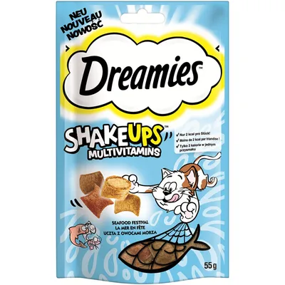 Produktbild von DREAMIES™ SHAKE UPS™ Multivitamins Portionsbeutel Seafood Festival 55g
