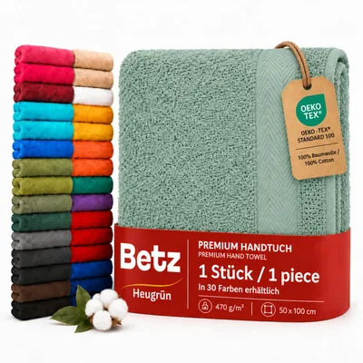 Produktbild von Betz Handtuch PREMIUM 100% Baumwolle 50x100 cm Gesicht- Hände- Körper- Handtuch Farbe - heugrün