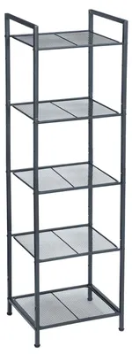 Produktbild von SONGMICS Badezimmerregal aus Metall, Küchenregal, 5 Ebenen, Badregal, Standregal, Pflanzenregal, erweiterbar, verstellbare Ablagen, Industrie-Design, für Badezimmer, Küche, schwarz BSC35BK