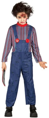 Produktbild von Puppe Kostüm für Kinder in Blau-Rot, Gr. 110-146, Größe:110/116