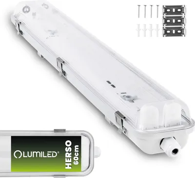 Zdjęcie produktu dla Oprawa Lampa Hermetyczna LED Pyłoszczelna 60cm 2xT8 G13 IP65 HERSO Lumiled