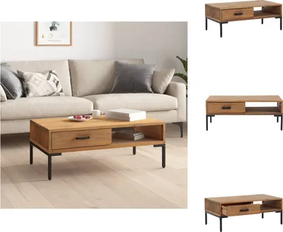 Zdjęcie produktu dla vidaXL Stolik kawowy 90x50x35 cm lite drewno sosnowe - Stoliki kawowe