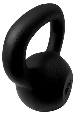 Image de Kugelhantel de 8 kg, en fonte, de couleur noire, pour entraînement à domicile