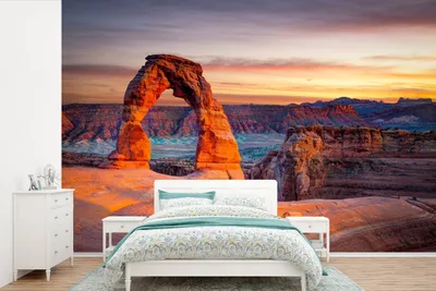 Produktbild von MuchoWow® Fototapete für Wohnzimmer oder Schlafzimmer Wandtapete Vinyl Motivtapete Einer der zweitausend Bögen im Arches National Park - 525x350 cm - Das Hintergrundbild
