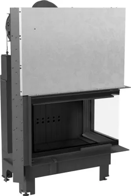 Produktbild von Kamineinsatz aus Stahl KRATKI MBO rechts 15 kW Ø 200 schwarz Verkleidung
