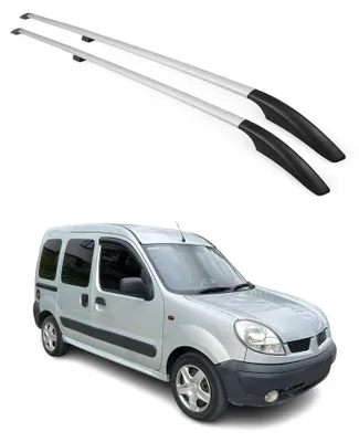 Image de Barres de toit longitudinales pour Renault Kangoo 1996-2007 L1 Aluminium Gris
