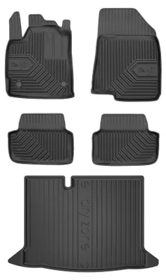 Productafbeelding van Rubberen automatten + kofferbakmat voor Dacia Sandero III vanaf 2020 (hatchback) – 5-delig, zwart, op maat – Wielganizator