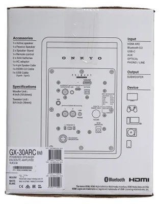 Immagine prodotto di Onkyo GX30-ARC Aktivlautsprecher (Paar) weiß