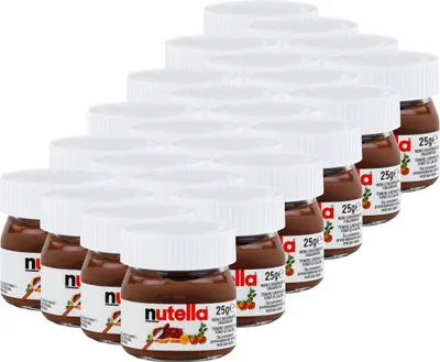 Produktbild von Ferrero Nutella Mini Glas Brotaufstrich Schokolade 25g - Nuss-Nougat (24er Pack