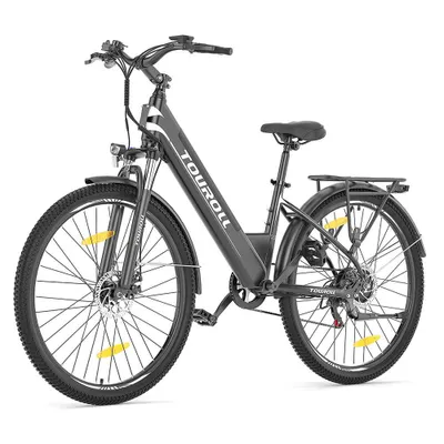 Immagine prodotto di Touroll J1 ST, e-bike, 45 Nm di coppia, batteria da 561,6 Wh, autonomia fino a 100 km, ruote da 27,5", cambio Shimano a 7 rapporti, sospensione con blocco a 80 mm, conforme alle normative StVZO