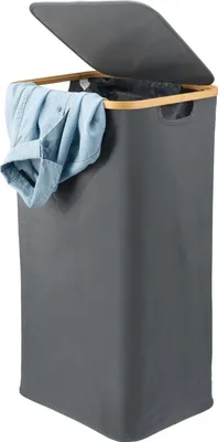 Produktbild von bremermann Wäschesammler mit herausnehmbarem Sack & Deckel, ca. 100 Liter, grau