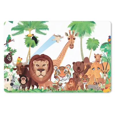 Produktbild von MuchoWow® Mauspad Mousepad Wilde Tiere - Dschungel - Löwe - Tiger - Mädchen - Kinder - Jungen 27x18 cm - Mousepads - Maus Mat - Pad - Mausunterlage - Büroartikel - Desk Matten