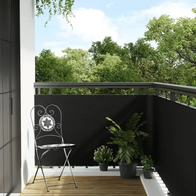 Obrázok produktu pre Maison Exclusive – Balkónová zástena, čierna, 500 x 100 cm, poly ratan