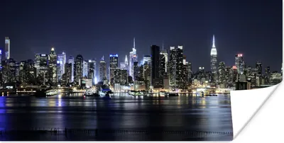 Produktbild von MuchoWow® Poster New York - Licht - Skyline 40x20 cm - Poster für die Wand - Poster Schlafzimmer