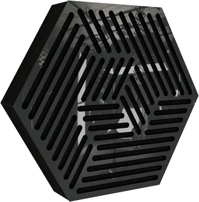 Produktbild von 6er-Set — Wandmontierte Akustikplatten | Schallabsorbierende & dekorative Holzpaneele zur Echoreduzierung| [HEXAGON | Schwarz glänzender Kunststoff]