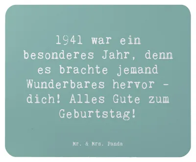 Produktbild von Mr. & Mrs. Panda Mauspad Spruch 1941 Geburtstag - Meeresbrise - Geschenk, geboren, herzlichen Geburtstagsgruß, pc mousepad, Mouse Pad, Geburtstagsgeschenk, laptop