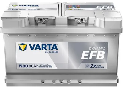 Productafbeelding van VARTA N80 Blue Dynamic EFB 12V 80Ah 800A start-stop autobatterij, artikelnummer 580 500 080
