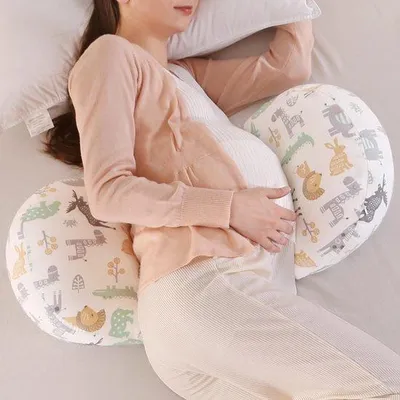 Zdjęcie produktu dla Ibenzoa® – Ergonomiczna poduszka dla kobiet w ciąży – 3-częściowa, podtrzymująca, idealna do karmienia i spania na boku, oddychająca poliestrowa wkładka, zdejmowana i łatwa do prania poszewka