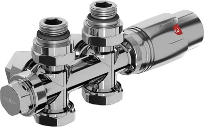 Obrázek produktu pro Mexen G00 termostatická sada úhlová/přímá, Duplex, DN50, chrom - W908-900-01