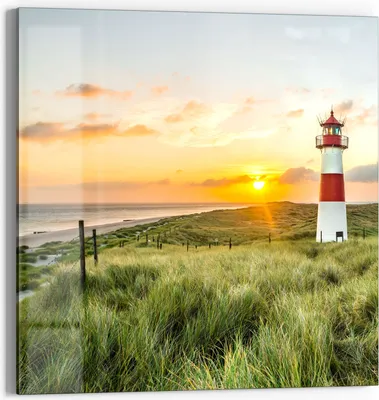 Produktbild von DEQORI Magnettafel Glas 50x50 cm 'Leuchtturmliebe' beschreibbar Whiteboard