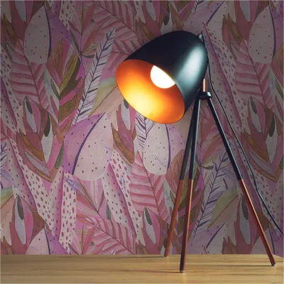 Produktbild von Tapete Floral M1-No.12016 Vliestapete Dschungel Pink Lila Wohnzimmer Schlafzimmer