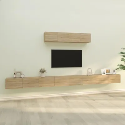 Produktbild von "2026 Promotion" 6-tlg. TV-Schrank-Set - TV-Möbel - Sonoma-Eiche Holzwerkstoff - TV-Regal CC4960