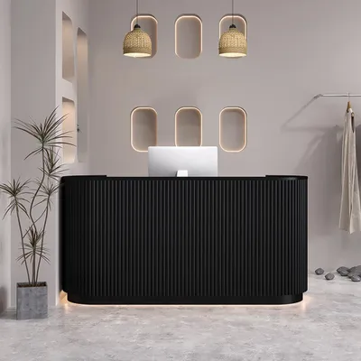Immagine prodotto di Mobili per negozi: bancone reception, bancone, cassa, negozio, nero, 180 x 60 cm 【H Tiaowen180】