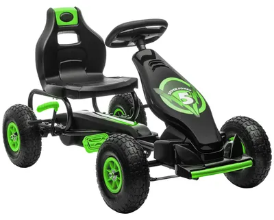 Produktbild von Kinder Gokart mit Pedalen – Tretauto verstellbarer Sitz 121x58x61 cm Grün