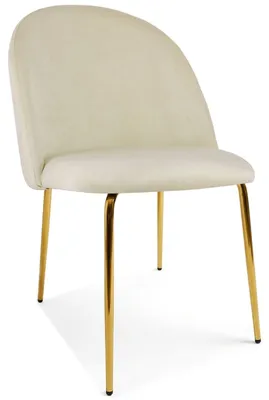 Productafbeelding van Inca fauteuil - Lichtbeige fluweel / Goudkleurige poten - 1 stuk