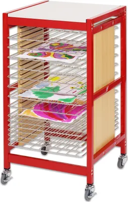 Produktbild von Betzold Trocknungswagen, DIN A2 und A3, Format: DIN A3, Farbe: rot, Ausführung: 15 Schubgitter