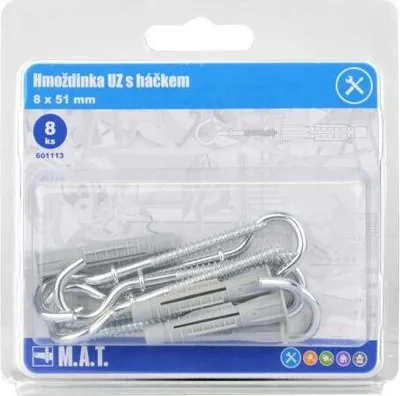 Obrázok produktu pre hmoždinka UZ 8x51mm s háčikom ZB (8ks)