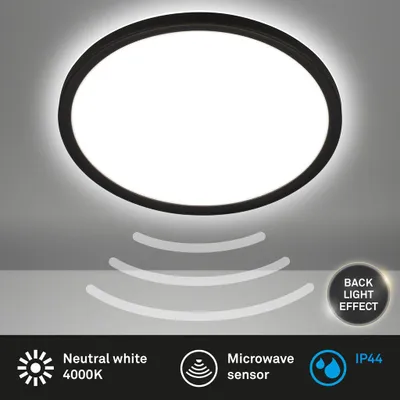 Immagine prodotto di Briloner Move LED soffitto IP44, retroilluminazione, rilevatore di movimento, bianco