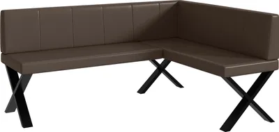 Produktbild von MEBLINI Eckbank für Esszimmer - Küchenbank - Essecke - Sitzecke Küche - PETER - X-Beine 128x168x87cm Rechts - Braun Kunstleder
