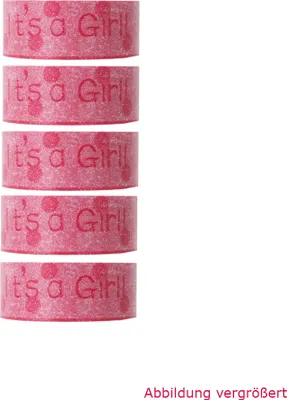 Produktbild von 5 Rollen Washi Tape Set Reisband Klebeband Dekoration Motiv Girls rosa Geburt Hochzeit