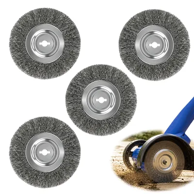 Immagine prodotto di Spazzola per la pulizia delle fughe, set da 4 pezzi, spazzola di ricambio in acciaio per pulitore elettrico per fughe
