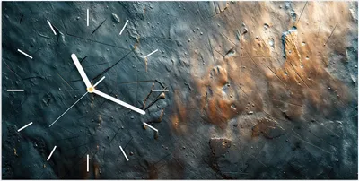 Produktbild von Wanduhr aus Glas mit Motiv Metallische Oberfläche- 60 x 30 cm - inkl. Aufhängesystem
