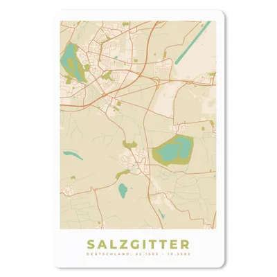 Produktbild von MuchoWow® Mauspad Mousepad Vintage - Stadtplan - Salzgitter - Karte 18x27 cm - Mousepads - Maus Mat - Pad - Mausunterlage