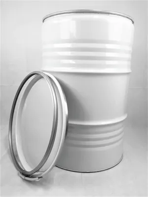 Produktbild von Metallfass 210 Liter Blechfass Fass Ölfass Tonne mit Deckel Weiß