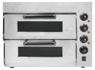 Produktbild von Elektrischer Pizzaofen - Doppelkammer-Backofen - 3000W - 2x20L - 50–350°C regelbare Temperatur - 1–60 Min Timer - 220V