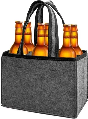Produktbild von Inovra Plus – Wiederverwendbare Flaschentasche für Herren – Biergeschenke – Grau – 24 x 18 x 16 cm – Praktisch und stilvoll – Für 6 Flaschen – Herrenhandtasche – Für Bierliebhaber – Herrenaccessoire